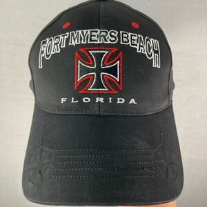 Fort Myers Beach Florida Black‎ Embroidered Cap Hat Bio-Domes Headgear